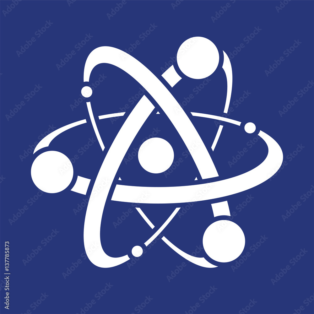 Poster vector abstract science icon or symbol of atom