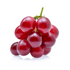 red grapes isolated on white background.