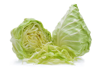 pointed cabbage isolated on white background