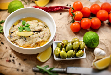 Herring fillets in oil - healthy and tasty meal