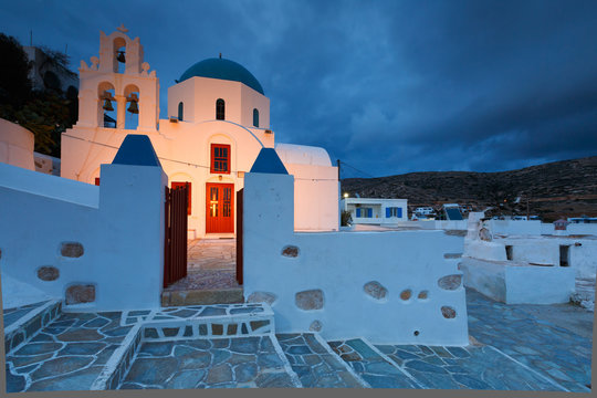 Church in Stavros village on Donoussa island in Lesser Cyclades.