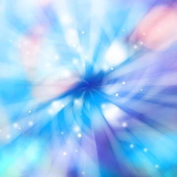 Blue sparkles glitter rays lights radial bokeh  abstract background/texture.