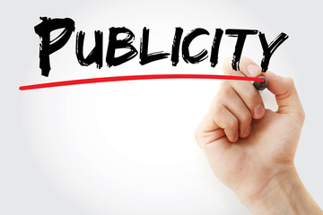 Hand writing Publicity with marker, concept background