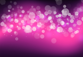 Purple sparkles glitter and rays lights bokeh abstract holiday background/texture.