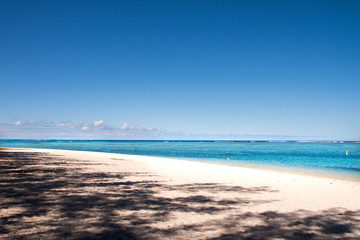 Fototapeta premium Empty sandy beach with clear turquoise water - Mauritius