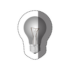 grayscale sticker with silhouette of bulb light vector illustration