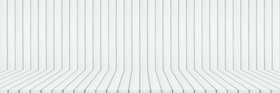 horizontal white wood wall and floor for pattern and design