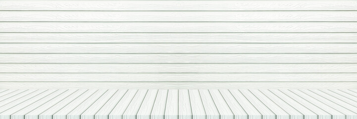 horizontal white wood wall and floor for pattern and design