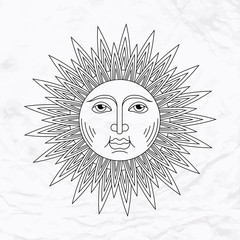 Vector sun tattoo
