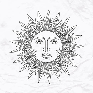 Vector sun tattoo
