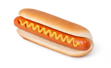 Hot dog with mustard