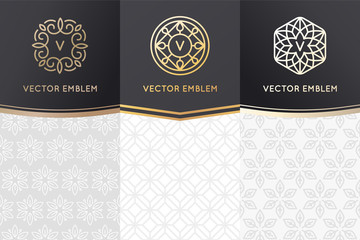 Vector set of design elements, labels