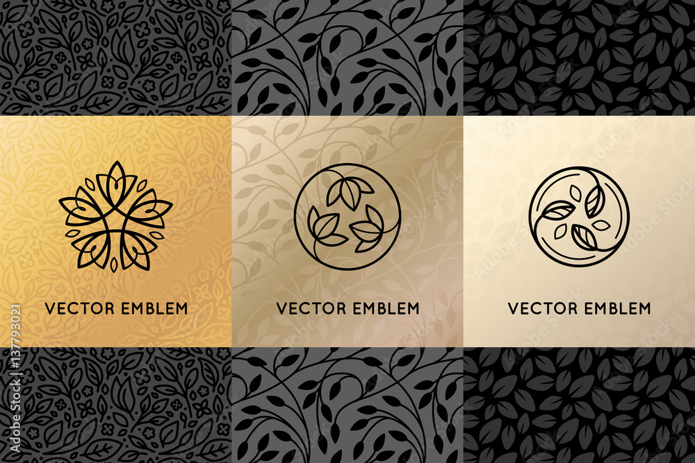 Poster vector set of design elements, labels and frames