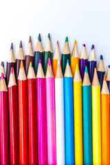vibrant colour pencils in portrait
