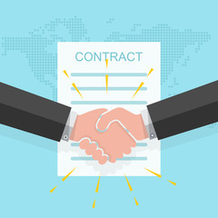 Business handshake. Vector illustration.