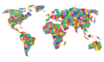 Farbenfrohe Weltkarte