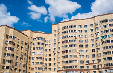 Fototapeta premium Residential brick house in Moscow, Russia