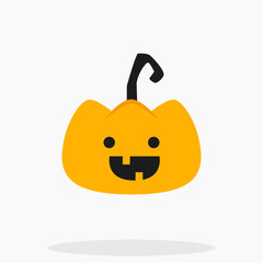 cute smiling Halloween pumpkin icon vector in white background