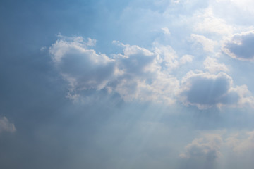 Blue sky and white clouds and sunshine.