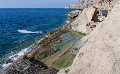 Quarry at Atlantis, Ibiza. Secret mystical place at Ibiza.