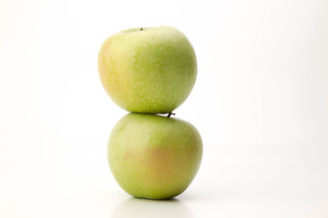 Apples isolated on white background with reflection
