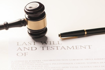 last will and gavel for finance and legal concept