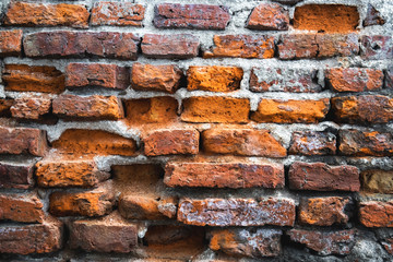 Old red brick wall background, Texture