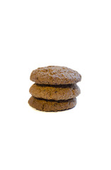 Fototapeta na wymiar Whole grains cookies isolated on a white cutout