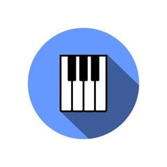 Piano keys icon flat circle vector