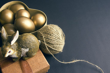 rabbit with gold eggs and gift