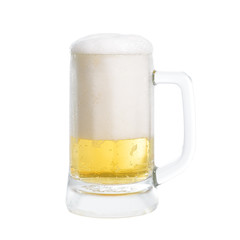Beer in glass isolated on a white background.