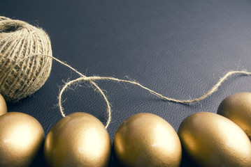 gold eggs and rope