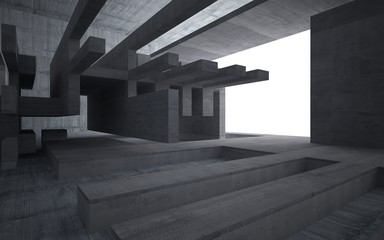 Abstract interior of  concrete. Architectural background. 3D illustration and rendering 