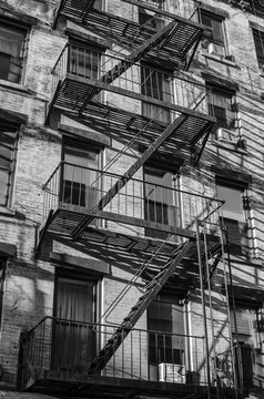 New York city. Building. Old style image black and white