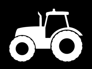 Tractor silhouette on a white background.