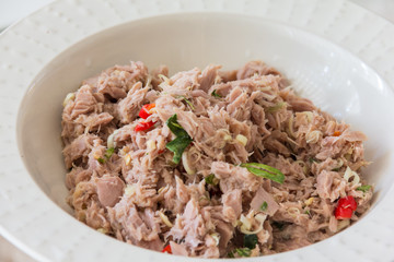 delicious fresh tuna mixed