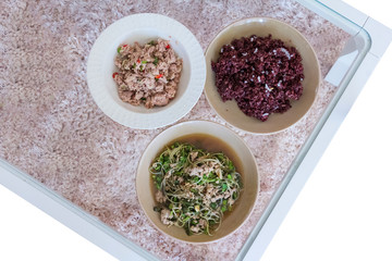 rice food on mirror food 