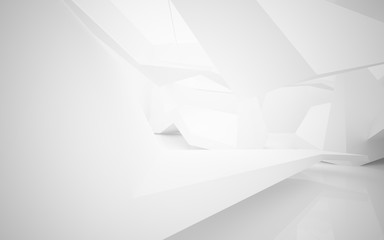 Fototapeta premium Abstrakcyjne białe wnętrze podkreśla przyszłość. Tło architektoniczne. Ilustracja i renderowanie 3D