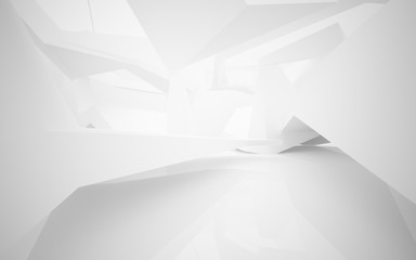 Fototapeta premium Abstract white interior highlights future. Architectural background. 3D illustration and rendering