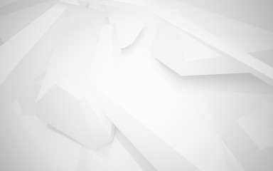 Abstract white interior highlights future. Architectural background. 3D illustration and rendering