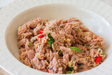 delicious fresh tuna mixed
