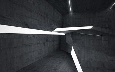 Empty dark abstract concrete room interior. 3D illustration. 3D rendering.