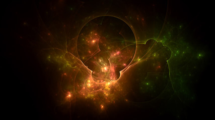 3D rendering abstract fractal light background