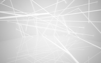 Obraz premium Abstrakcyjne białe wnętrze przyszłości z neonowym oświetleniem. Ilustracja i renderowanie 3D