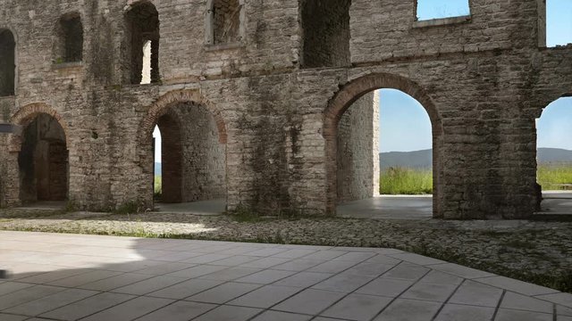 Castello con passaggio di operatore con scala
