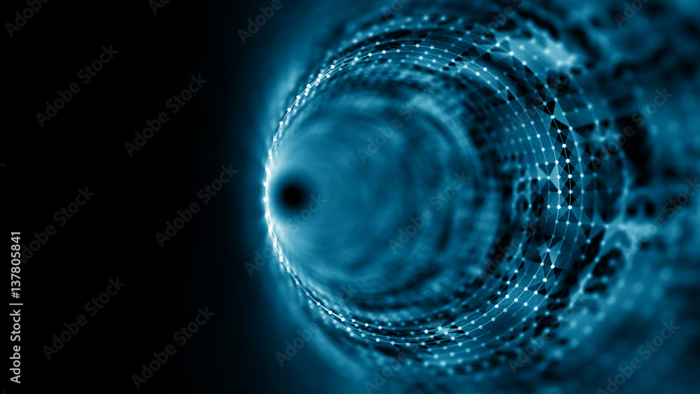 Poster time tunnel, computer generated abstract fractal background