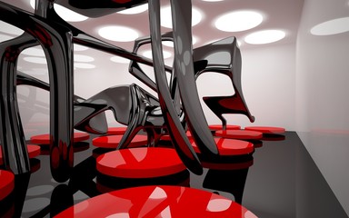 Abstract Architecture. Concept of organic architecture.3D illustration. 3D rendering
