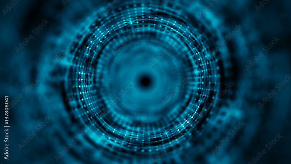 Poster time tunnel, computer generated abstract fractal background