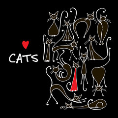 Cats collection, sketch for your design