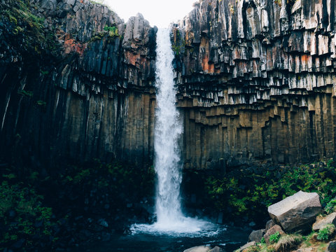Spectacular waterfall in Iceland